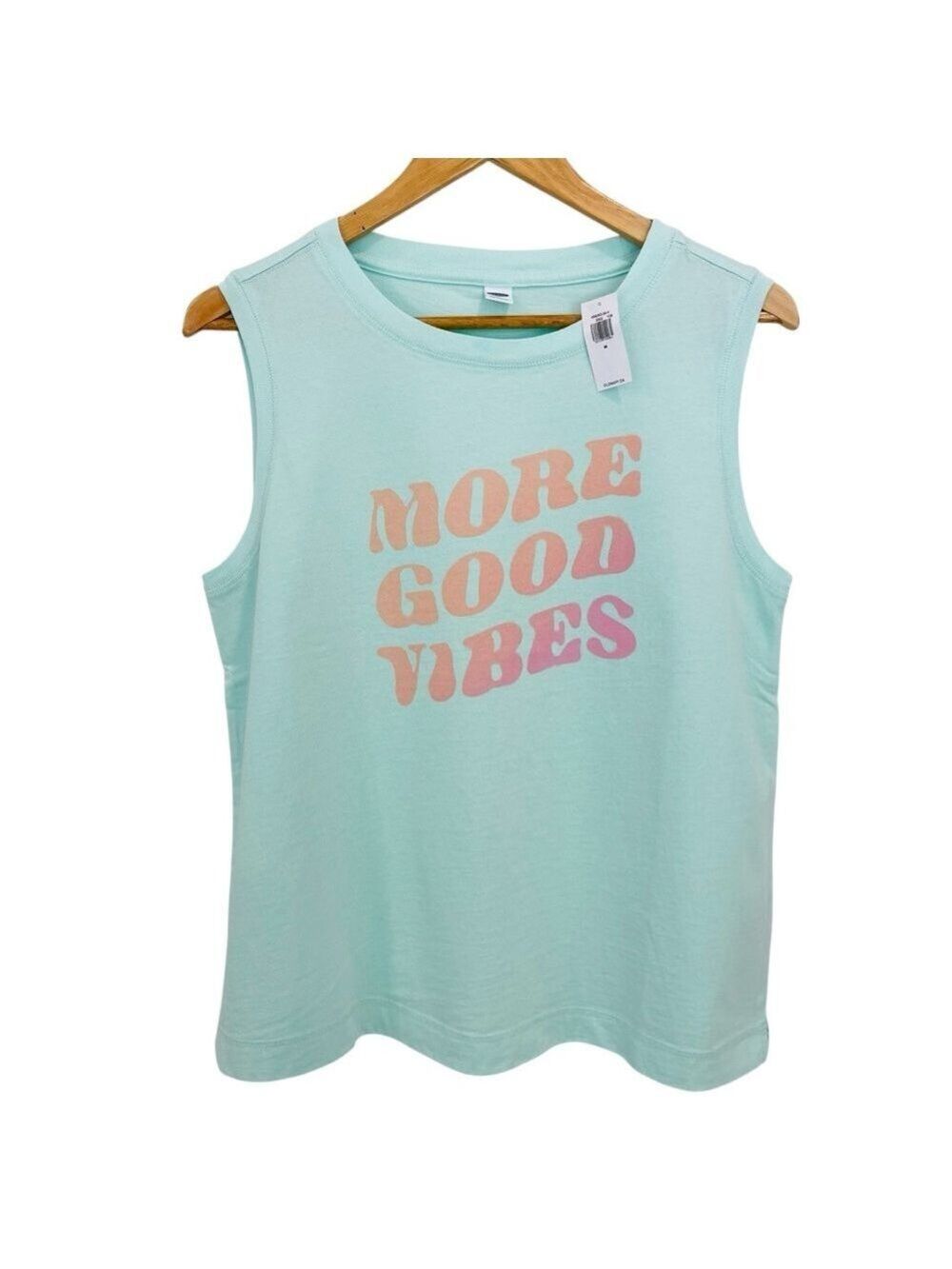 Old Navy Boxy muscle t-shirt NWT 100% cotton Retro aqua sleeveless medium